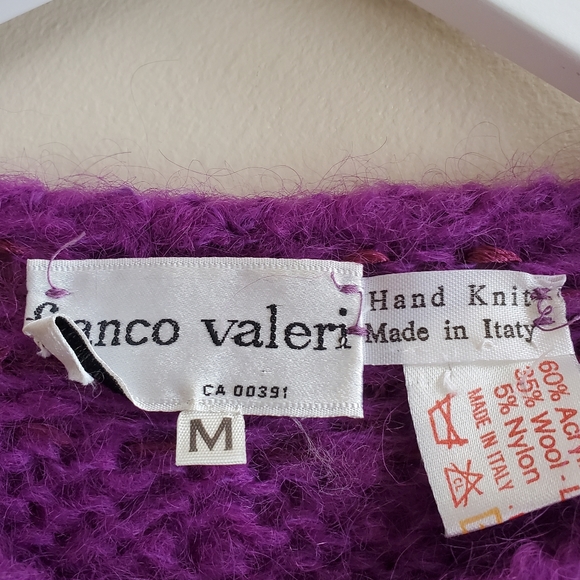 Vintage Franco Valeri Sweater purple colour mingle with accent magenta yarns - Picture 7 of 7